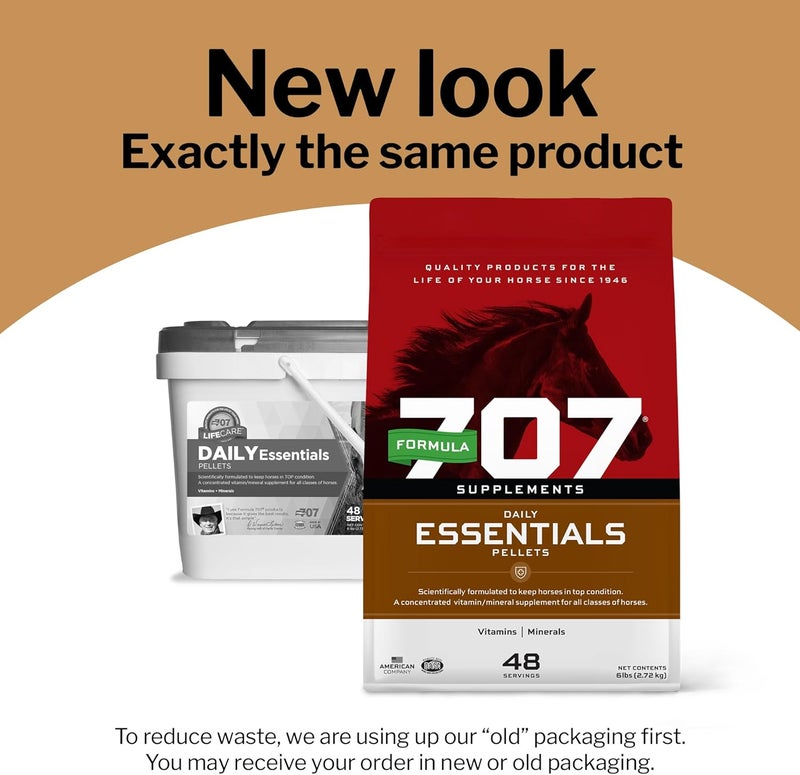 Formula 707 مكملات الخيول الأساسية اليومية، كيس 12 رطل - فيتامينات ومعادن كاملة لصحة وحالة متفوقة في الخيول - Image 2